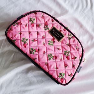 Betsy Johnson pink makeup bag